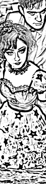 Free colorable bookmarks of a couple standing together